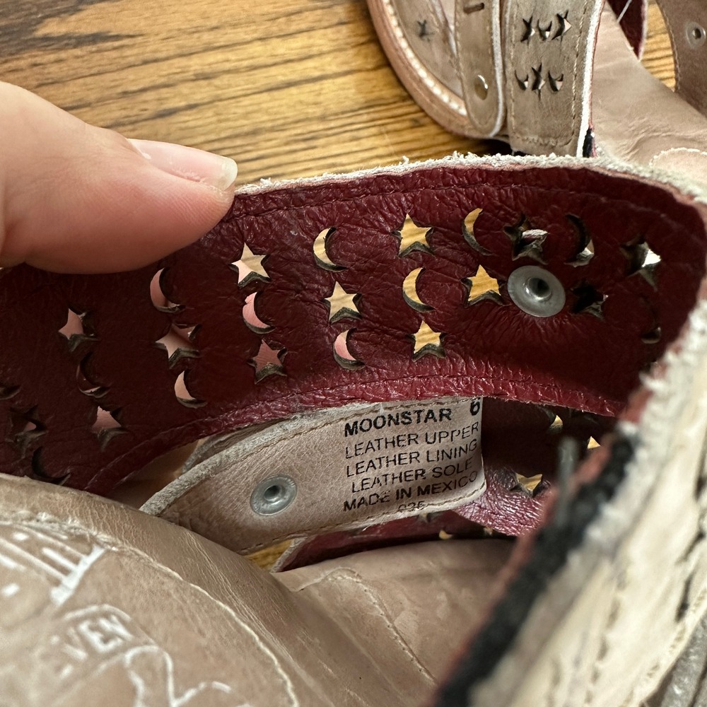 NWOT Freebird Moonstar Leather Mule Sandals in Ice Taupe Size 6 Star Moon Slide - Picture 5 of 8